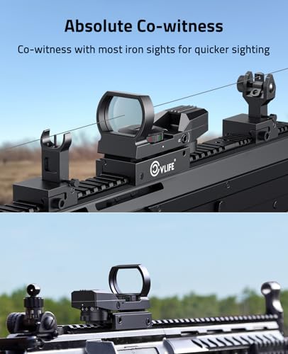 CVLIFE FoxSpook Motion Awake Multi Reticle Green & Red Dot Sight, Reflex Sight for Picatinny, Absolute Co-Witness Red Dot Optics Scope with 31×21mm Large Window — view 4