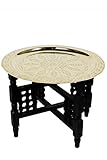 Marrakesch Orient & Mediterran Interior ® Orientalischer marokkanischer Tisch Beistelltisch Couchtisch Teetisch Mehdia - Goldfarbig, 60cm