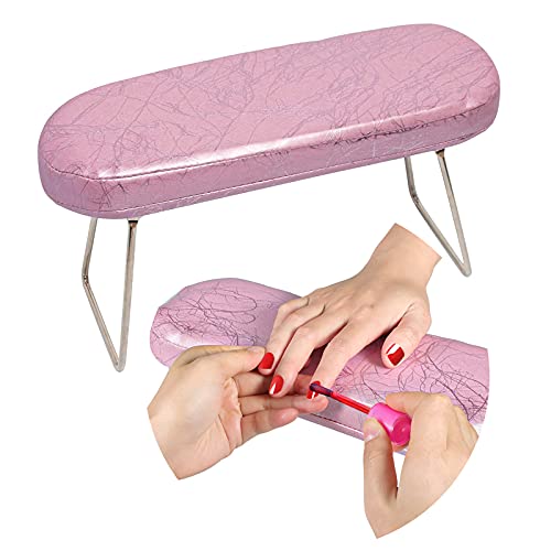 YAIKOAI Nail Arm Rest Hand Pillow Professional Nail Rest Cushion Table Desk Station for Nail Technician Use (Pink)