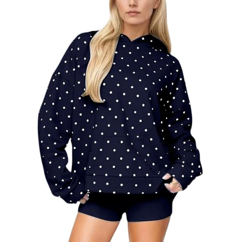Polka Dot Hoodie Women Oversized Crewneck Sweatshirt Y2K Cute Sweatshirts - image 1
