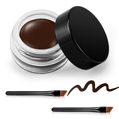 Erinde Braun Gel Eyeliner, Wasserfest Langanhaltende Creme Eye Liner Gel, Hochintensive Pigmente, Wischfestes Eye Makeup, mit 2 Eyeliner-Pinseln 04#