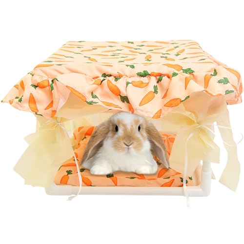 Genérico Escondite para Hámster - Casa de Hábitat de Erizo de Peluche - Refugio con Puerta de Borlas y Lecho para Hámsteres Ratones Conejos y Chinchillas