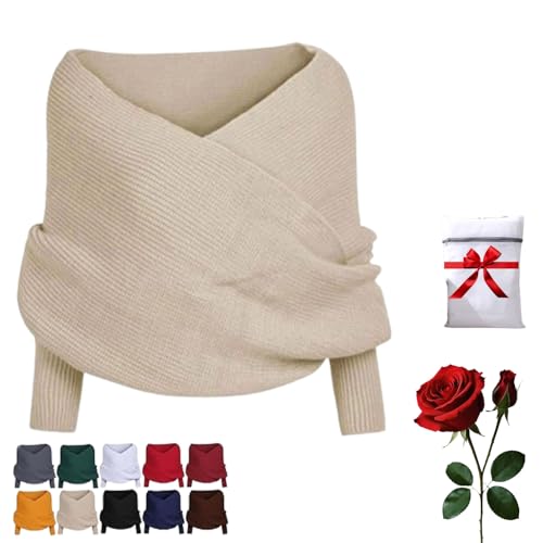Freya Harper Scarf With Sleeves For Women Cotton,Multifunctional Scarf With Sleeves,Knitted Sweater Wrap