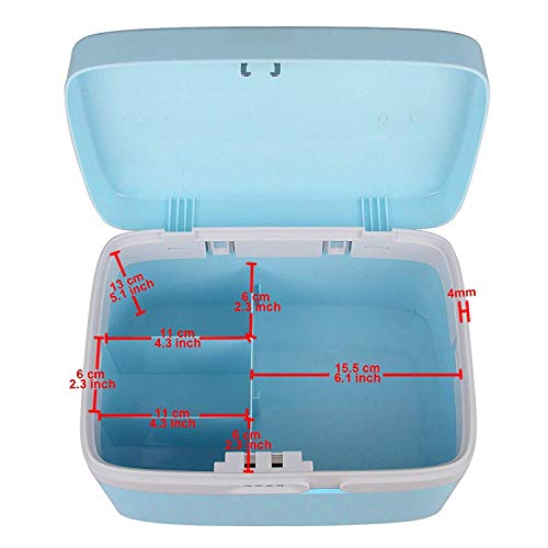 41hrigqe5GL TSSS 8 Liter Number Lock Child-Proof Medicine Chest 4 Compartments Portable Pill Drug Storage Box Blue Plastic - Image 6