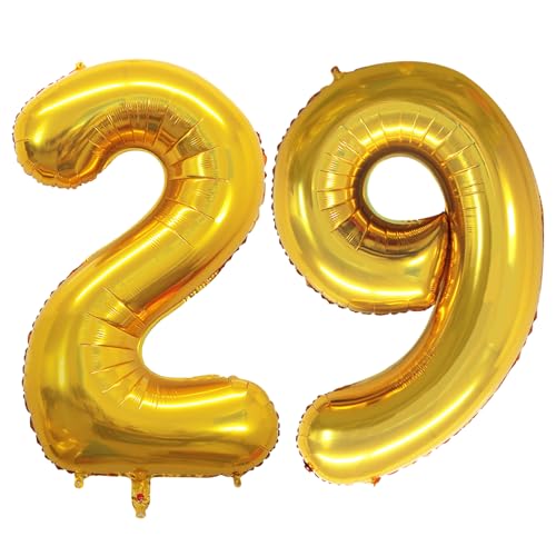 GOER Number 29 Balloons for 29th Birthday Party Decorations 42 Inch Jumbo Foil Helium 92 Balloons for 92nd Birthday Party Decoration (Gold)