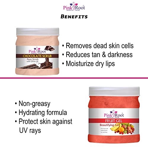 Image of Pink Root Chocolate Scrub 500gm with Fruit Gel 500gm
