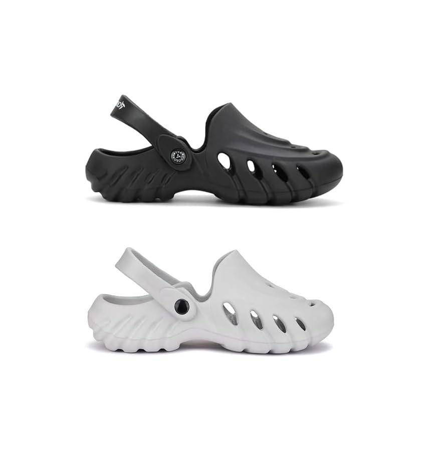 GLJ Clogs for Men | Insta Fashionable | Combo of 2 Pairs | Black and Gray Slip On Sandals (Black + Gray, UK Footwear Size System, Adult, Men, Numeric, Medium, 7) (B0DBHXSPGN) Amazon Price History, Amazon Price Tracker