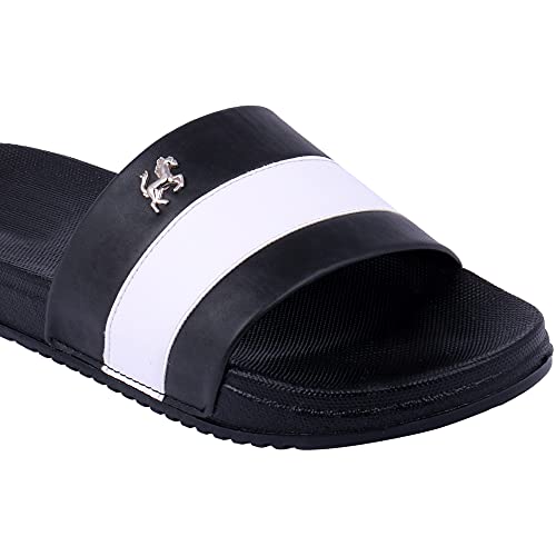 Image of PERY-PAO Mens Stylish Sliders Black, Grey, Sky Blue, White Boys Slippers