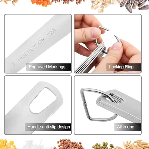 Image of 18 /8 Stainless Steel Measuring Spoons Set, 9 Piece Kitchen Measuring Set (1 /16 TSP to 1 tbsp), Engraved Measurements, Dishwasher Safe for Dry & Liquid Ingredients