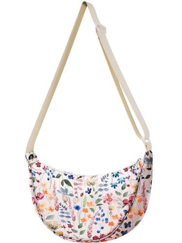 Gemfit Crescent Bag with Wildflower Design