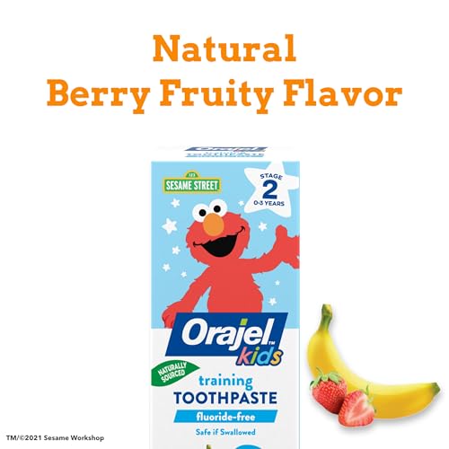 orajel kids elmo training toothpaste fluoride-free 1 pediatrician recommended fluoride-free toothpaste 15oz tube