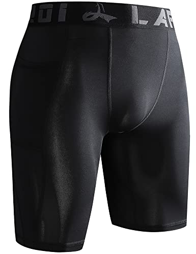 LAFROI Men's Quick Dry Cool Compression Fit Tights Shorts Waistband-YSK093