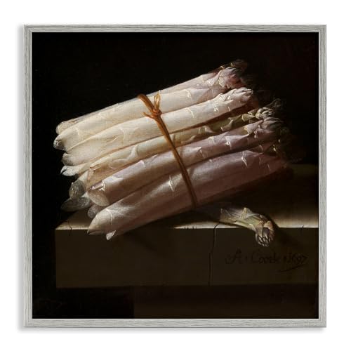 Classical Asparagus Still Life Painting, 17 x 17 Inch Framed Giclée Print