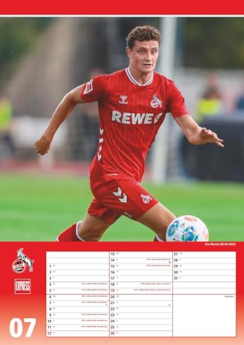 DUMONT - 1. FC Köln 2026 - Fußball-Kalender - 30 x 42 cm – Fußball-Fankalender – EXPRESS Wandkalender mit Spielterminen, perfekt für Fußball Fans: Kalender 2026