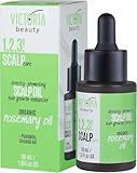 Victoria Beauty Rosmarinöl Haare, Haarwachstum beschleunigen, Haaröl gegen Haarausfall, Bio Öl mit Rizinusöl, Kürbiskernöl und Leinsamenöl, Für Frauen und Männer, Rosemary Oil for Hair Growth, 30ml
