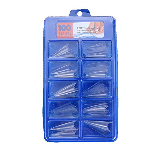 Fake Nails Manicure False Nail Tips Half Style UV Gel DIY French Stiletto Beauty Tools(Clear-100PCS-Box)
