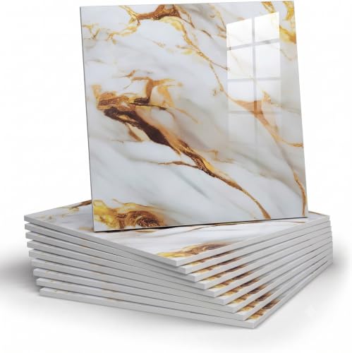 Image of WALLVEAR PE Foam Marble Wall Panel Sheet(8, Cream Yellow)