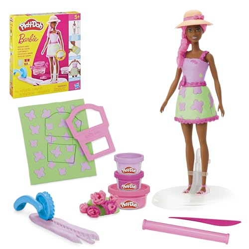 Play-Doh Barbie Garden Party Designer Doll, Make Doll Clothes with Modeling Compound & 10 Fashion Accessories, Arts & Crafts for Girls & Boys 5+ (Amazon Exclusive) - image 1