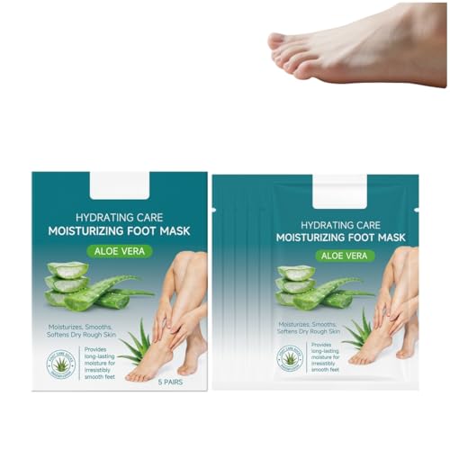 Masque pour les pieds à l'aloe vera Lot de 5 soins hydratants contre la sécheresse cutanée
