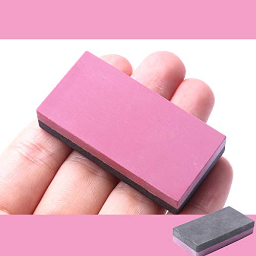 Cbright Knife Sharpening Stone 1Pc Whetstone 2 Sided 800#/3000# Combination Pocket-Sized Sharpening Stone, Fine Grinding Boron Carbide + Red Stone (1.97X0.98X0.39Inch) #TOP4