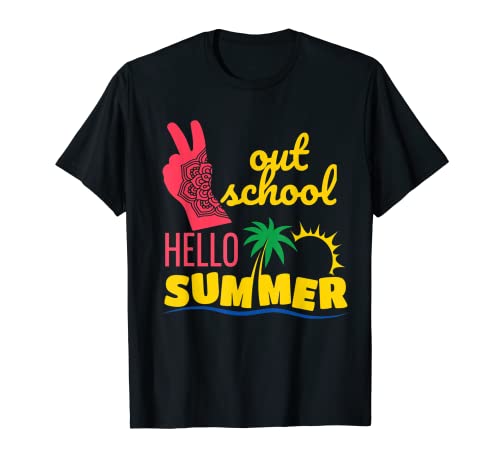 Funny Peace Out School Hello Summer Last Day of School Camisa Camiseta