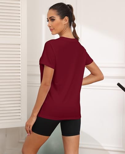Image of KevaMolly Workout Tops for Women UPF50+ Breathable Loose Fit Yoga T Shirts Short Sleeve Running Gym Athletic Tee Top