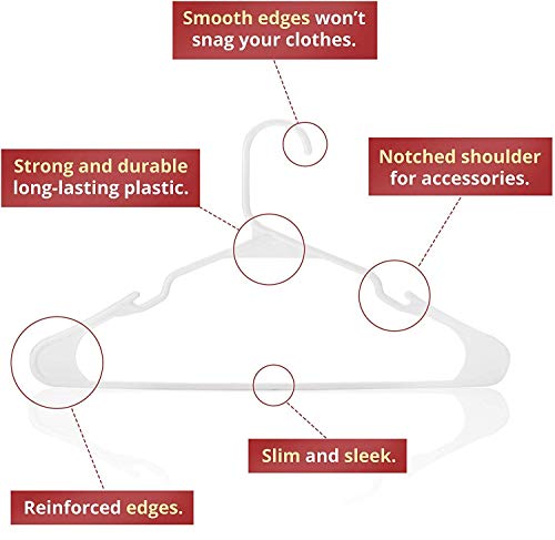 Image of PROTOWARE 12 Pieces Clothe Hangers for Wardrobe - Space Saving Cupboard Storage Organizer - Plastic Hanger Set for Saree, Shirt, Dress (White)