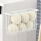 Hlimior Magnetic Dryer Ball Holder for Laundry Room Dryer Ball Organization, Magnetic Lint Bin for Laundry Room Wool Dryer Ball Organizer, Iron Dryer Ball Container for Laundry Room Storage(White)