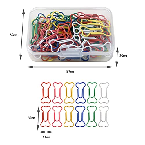TOYANDONA 60 Stück Knochen Geformt Papier Clips mit Klaren Box Lustige Büroklammern Lesezeichen Planer Clips Büro Schule Liefert