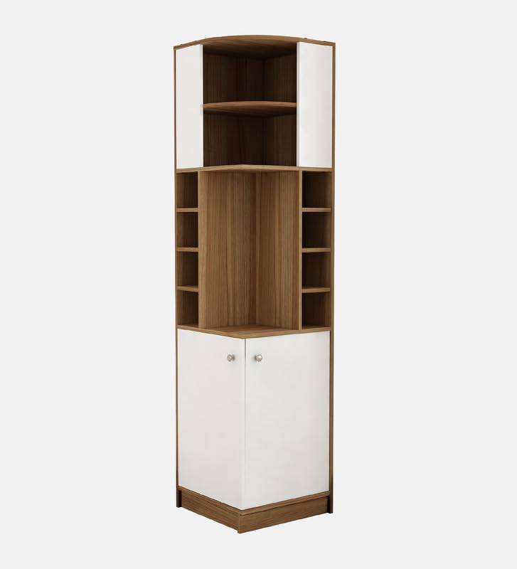Image of Bar Unit | Burgh Bar Unit for Home /Bar Engineered Wood Bar Cabinet | Finish Color - Lyon Teak | White | Knock Down