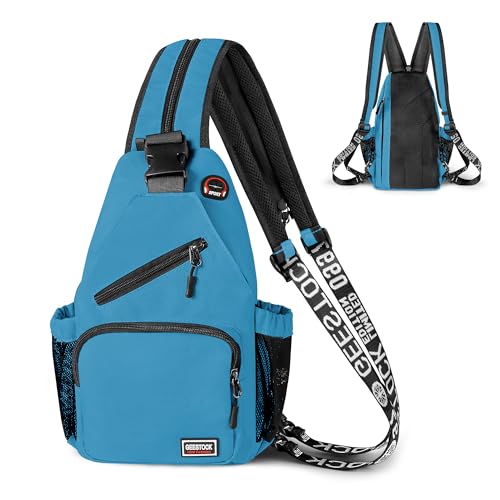 Mochila convertible cruzada Geestock azul de gran capacidad para senderismo y ciclismo
