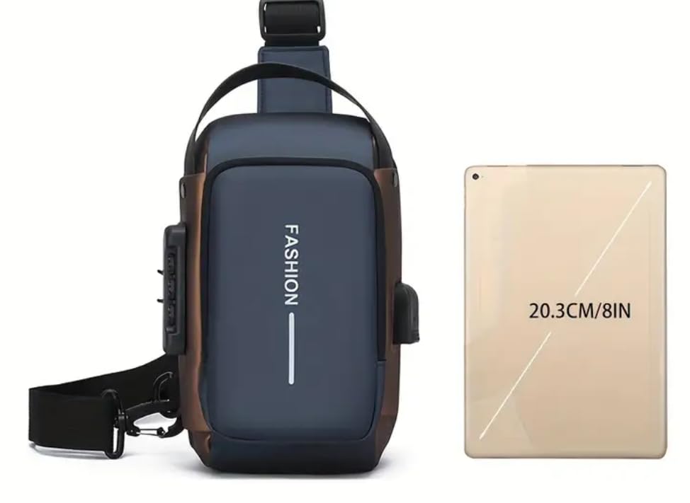 Crossbody Chest Bag, Oxford Motorcycle Sling Backpack with Phone Pocket, Navy Blue