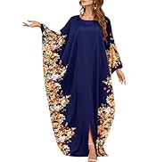 ODIZLI Ramadan Abaya for Women Muslim Batwing Sleeve Floral Print Prayer Dress Dubai Turkey Kaftan