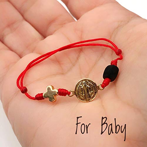 St Benedict Red String Bracelet for de New Family Member Genuine Azabache Jet Stone Welcome to the World2
