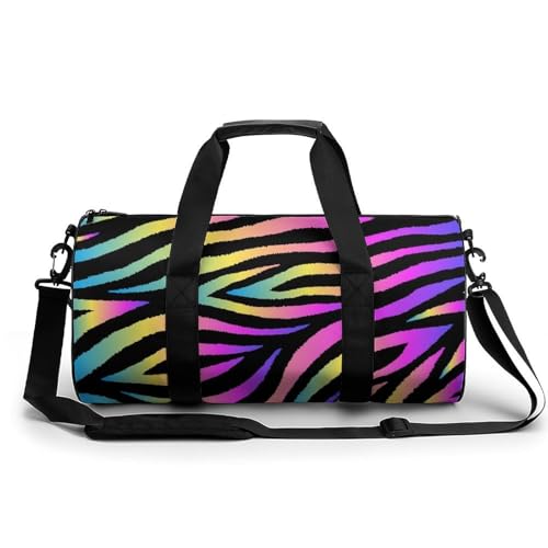 Sac de voyage rayures arc-en-ciel compact et léger 45cm