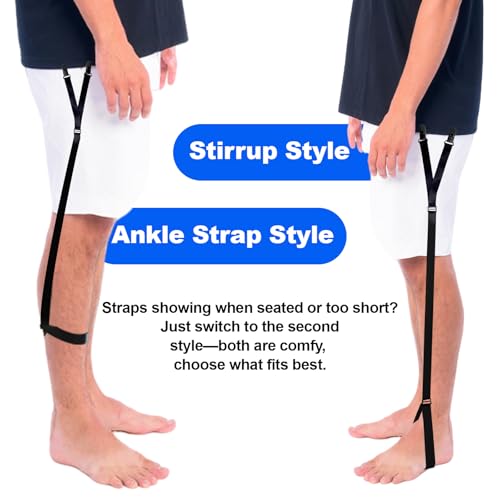 Image of EGGBOY 2Pairs Shirt Stays for Men,Adjustable Elastic Shirt Garter /Tucker for Men&Women,Footloop /Y Style,with Locking Clamps