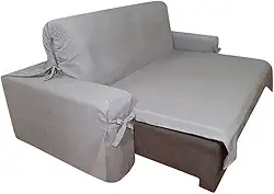 Capa p/Sofá Retrátil e Reclinável em Tecido Gorgurão - Veste Sofás de 1,96m até 2,35m Cor:Cinza