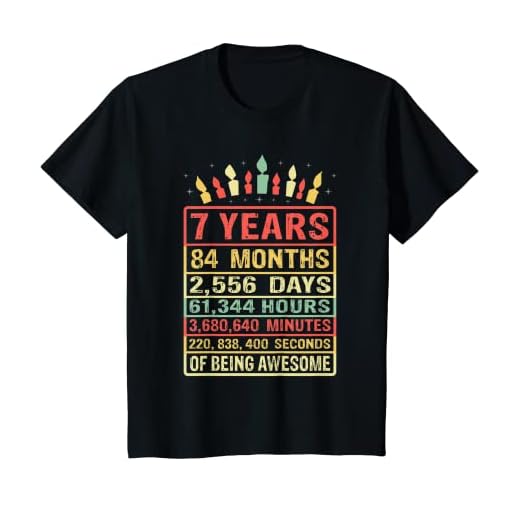 Niños 7 años 84 meses desde 2013 vela de regalo de 7 cumpleaños Camiseta