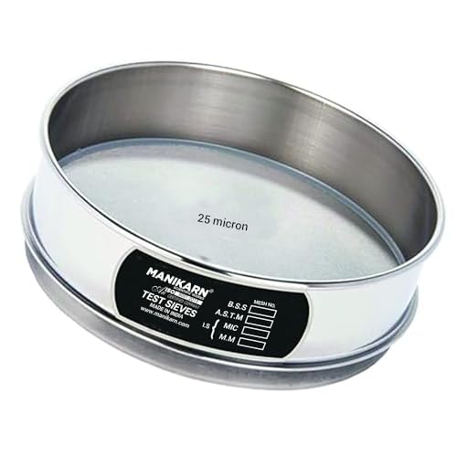 Image of 8 inch (Diameter 200mm) 25 micron High Quality Stainless Steel Test Sieve (ASTM No. 500)