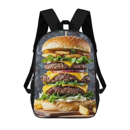 Extra Large Burger Backpack for Men Women, Heavy Duty Backpack Large Capacity, Durable Lightweight Travel Daypack