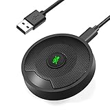 PAIRIER Micrófono USB de grabación Condensador Omnidireccional de 360° Plug & Play con Función de Silencio Compatible con Mac OS X Windows para Videoconferencias Juegos Chatear