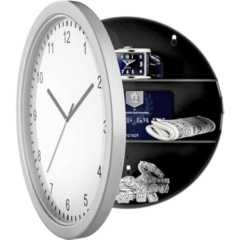 Wall Clock with Hidden Safe Storage Cover