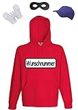 daltons kostüme erwachsene Fruit of the Loom Fruit of the Loom Panzerknacker Kostüm Herren Kapuzensweat +Cap+Handschuhe+Maske M