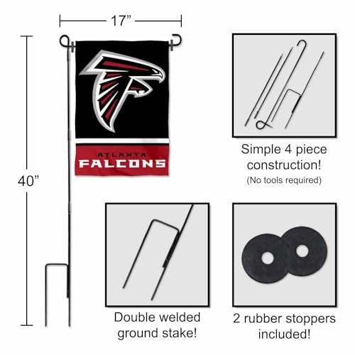 Drapeau Atlanta Falcons stable WinCraft anti-vent avec support inclus - 3