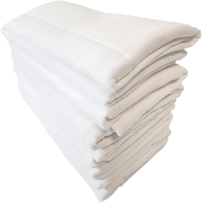 Miniatura 4 de Pañales de tela preplegados, paquete de 12, 21 x 14 pulgadas, 4 capas ultra suaves, superabsorbentes, lavables, reutilizables, paños de algodón para