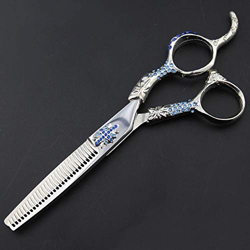 Ciseaux coiffeur bleu 6 pouces pour désépaissir les cheveux