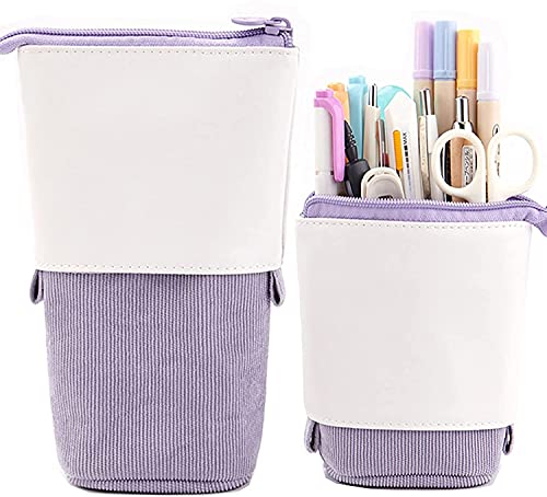 Image of Party Propz Polyester Purple Pencil Pouch For Girls Telescopic Pencil Pouch For Stationary Aesthetic Pencil Case For College Students School Pouch, Girls Stylish Korean Bag Japanese Stationery Pouch