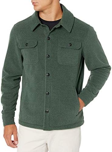 Amazon Essentials Men's Long-Sleeve Polar Fleece Shirt Jacket for Winter