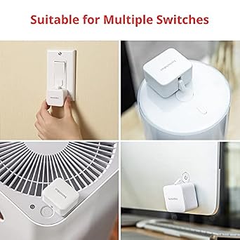Switchbot Smart Switch Button Pusher (Bluetooth) Fingerbot for Rocker Switch/One-Way Buttons with bot, App Timer Control, No Wiring, Optional Hub Required for Voice/Remote, White