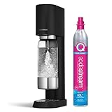 sodastream ensō Sparkling Water Maker, Premium Matte Black Stainless Steel Carbonated Water Machine By Naoto Fukasawa, 1L Custom BPA-Free Bottle, Cordless Soda Maker, Quick Connect CO2 Canister